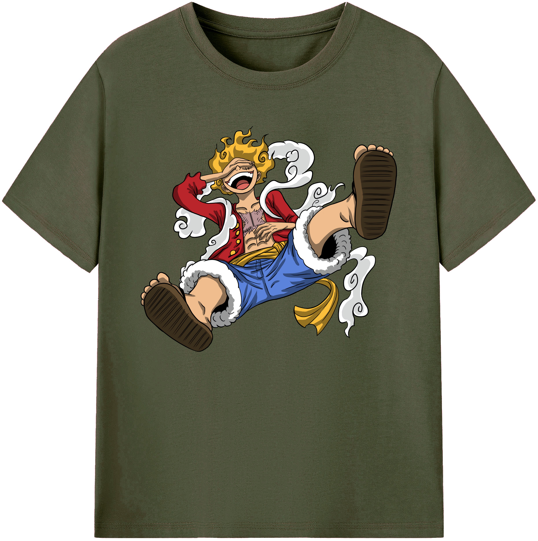 ワンピース モンキー・D・ルフィ ONE PIECE Monkey D. Luffy 綿100％ メンズ半袖Tシャツ｜肌触りやわらか＆通気性